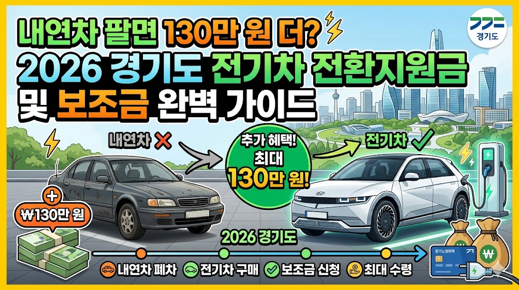 내연차 팔면 130만 원 더? 2026 경기도 전기차 전환지원금 및 보조금 완벽 가이드