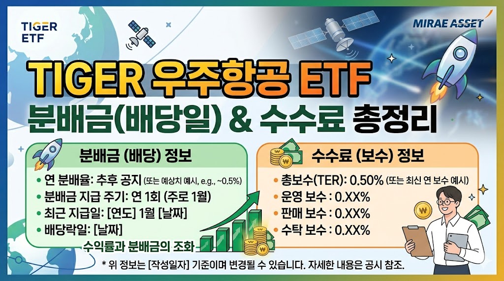 타이거 우주항공 ETF 분배금 배당일 및 수수료 정보 총정리
