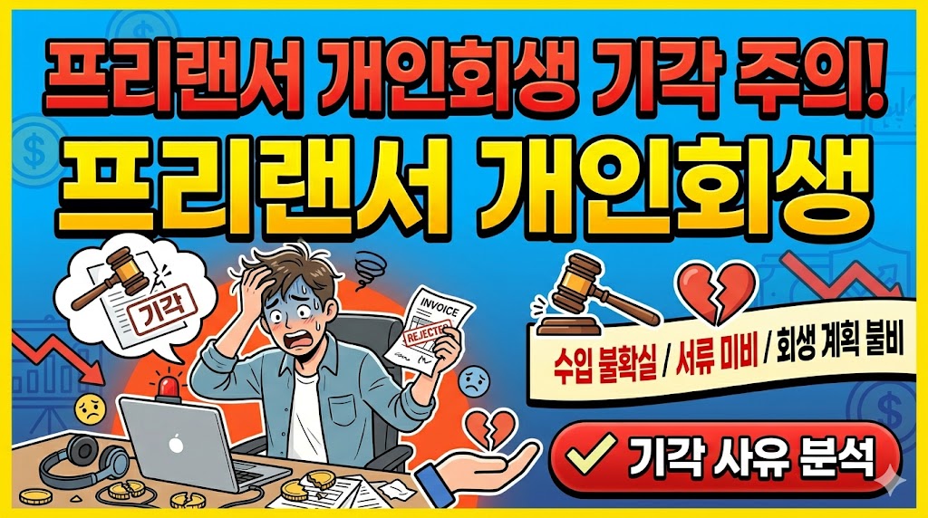 프리랜서 개인회생 기각 사유 1위 '소득 불분명', 확실한 증빙 노하우