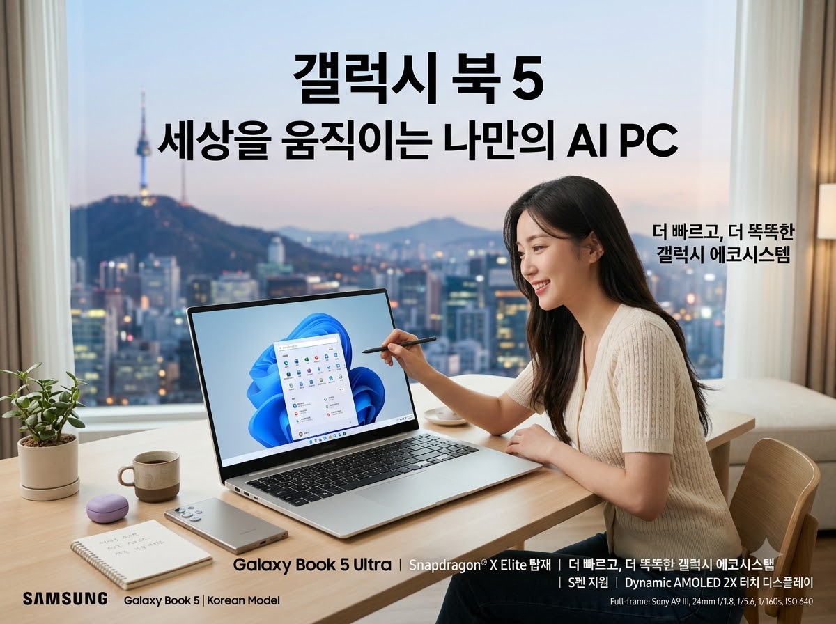 헐! 디자인 실물 갑... 카페에서 삼성전자 갤럭시북5 꺼내면 감성 폭발함